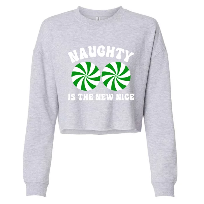 Naughty Is The New Nice Family Couples Christmas Pajama Funny Gift Cropped Pullover Crew