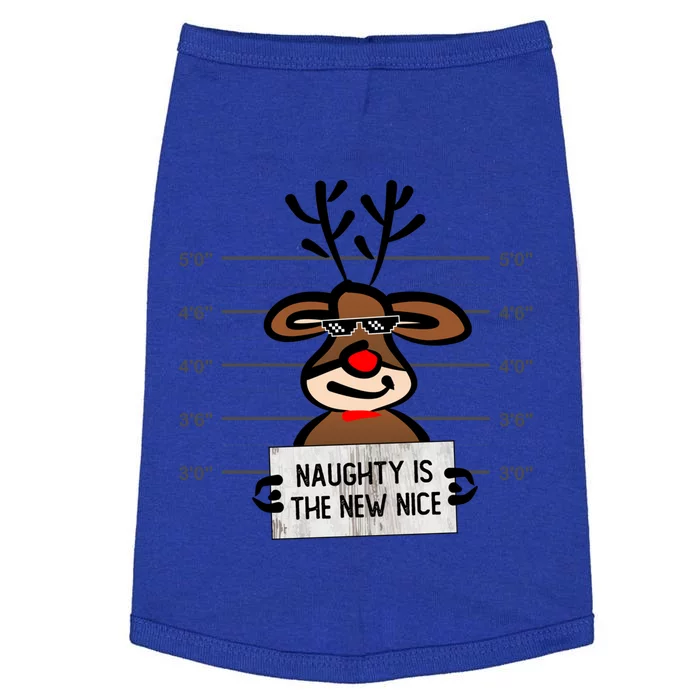 Naughty Is The New Nice Funny Christmas Reindeer Design Gift Doggie Tank