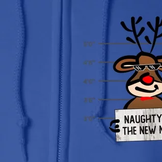 Naughty Is The New Nice Funny Christmas Reindeer Design Gift Full Zip Hoodie