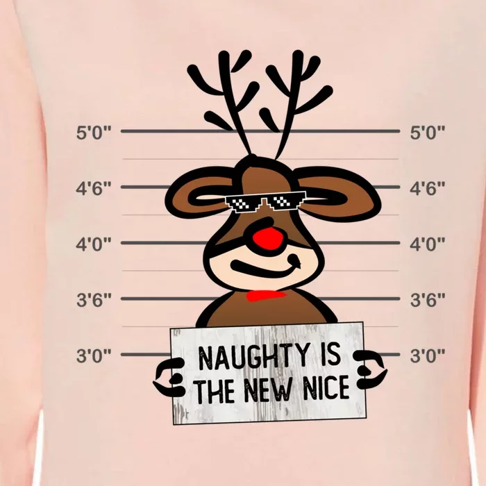 Naughty Is The New Nice Funny Christmas Reindeer Design Gift Womens California Wash Sweatshirt