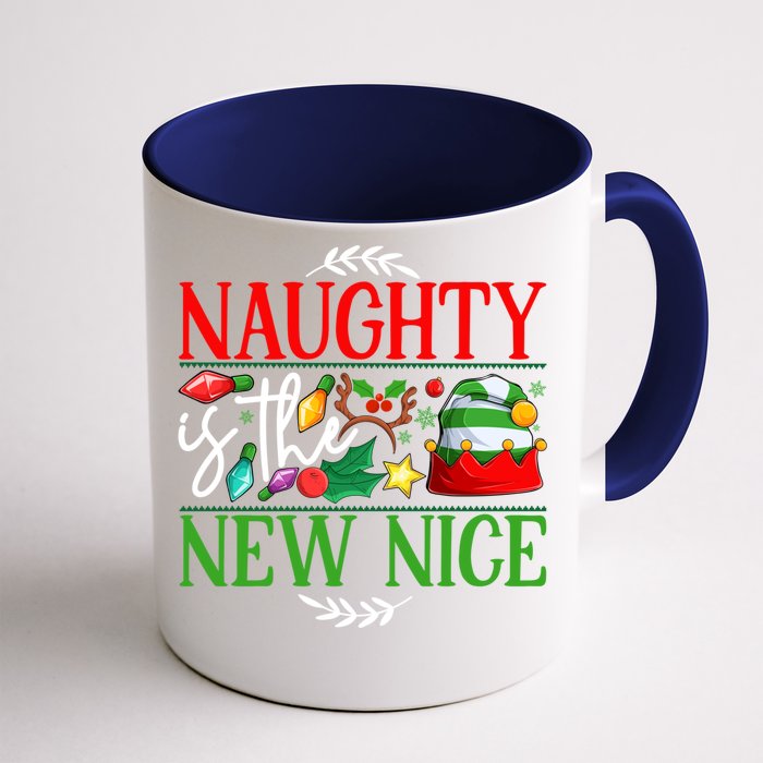 Naughty Is The New Nice Funny Christmas Santa Funny Gift Front & Back Coffee Mug