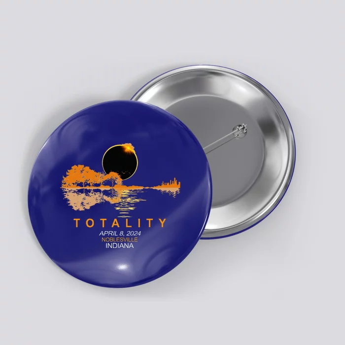 Noblesville Indiana Total Solar Eclipse 2024 Guitar Button