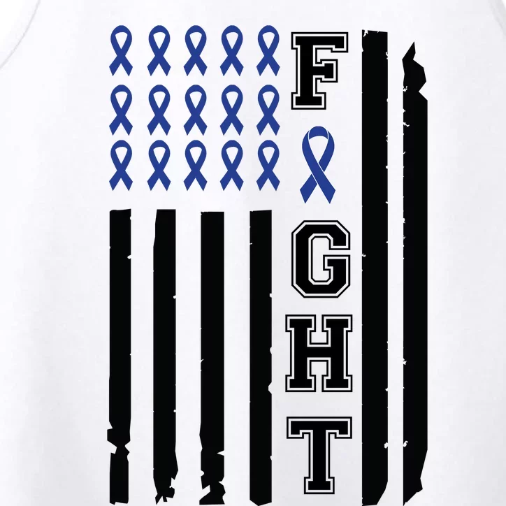 Nobody In This Family Fights Alone Colon Cancer Awareness Performance Tank