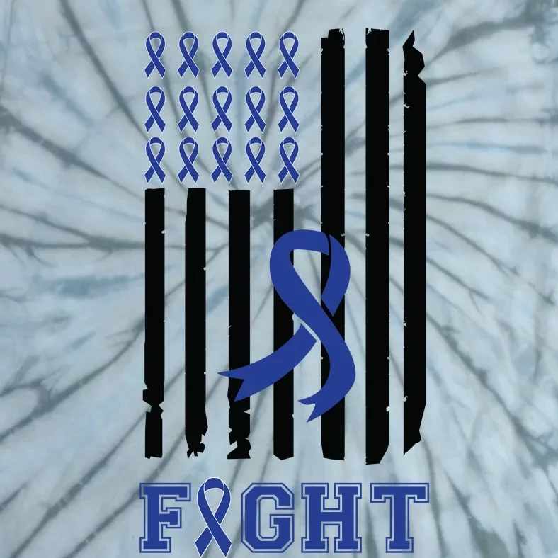 Nobody In This Family Fights Alone Colon Cancer Awareness Tie-Dye T-Shirt