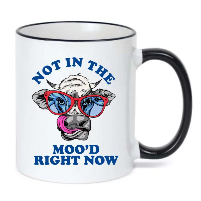 Not In The Mood Right Now Funny Cow Black Color Changing Mug