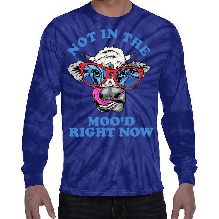 Not In The Mood Right Now Funny Cow Tie-Dye Long Sleeve Shirt