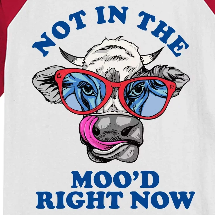 Not In The Mood Right Now Funny Cow Kids Colorblock Raglan Jersey