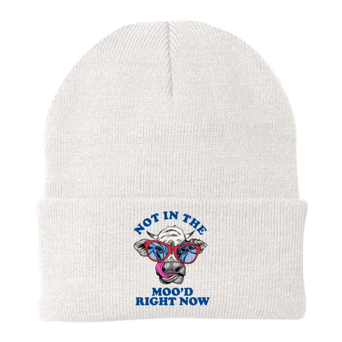 Not In The Mood Right Now Funny Cow Knit Cap Winter Beanie