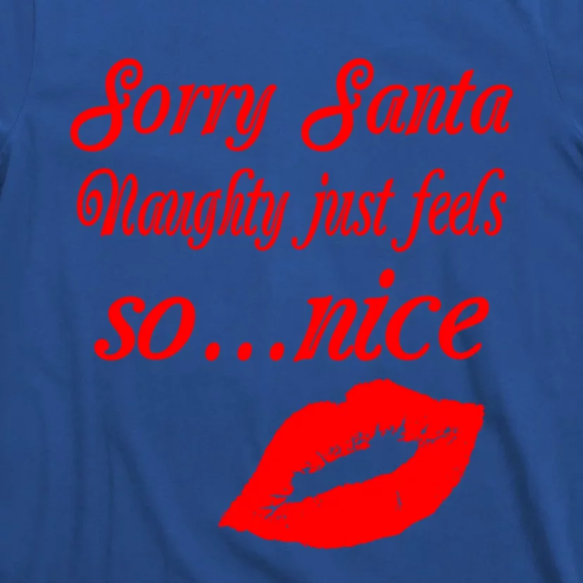 Naughty Is The New Nice Santa Xmas Lips Gift T-Shirt