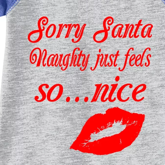 Naughty Is The New Nice Santa Xmas Lips Gift Infant Baby Jersey Bodysuit