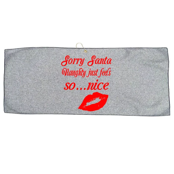 Naughty Is The New Nice Santa Xmas Lips Gift Large Microfiber Waffle Golf Towel