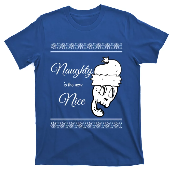 Naughty Is The New Nice Skull Santa Hat Cool Gift T-Shirt