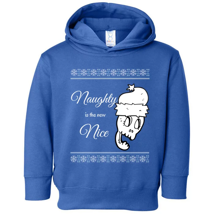 Naughty Is The New Nice Skull Santa Hat Cool Gift Toddler Hoodie