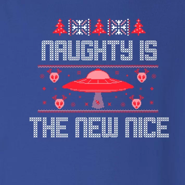 Naughty Is The New Nice Christmas Alien Gift Toddler Long Sleeve Shirt