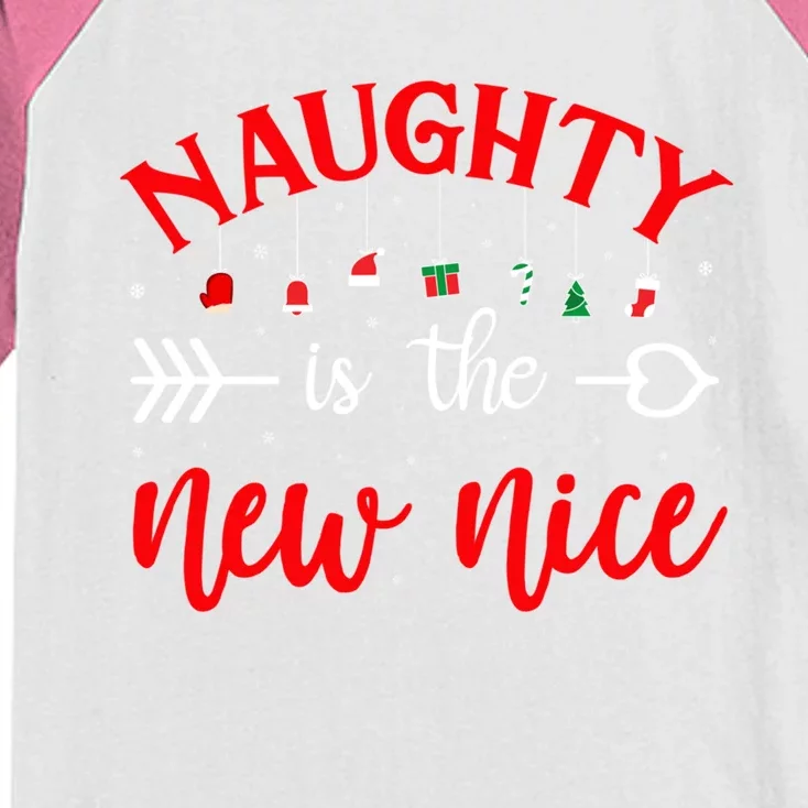 Naughty Is The New Nice Funny Cool Gift Kids Colorblock Raglan Jersey