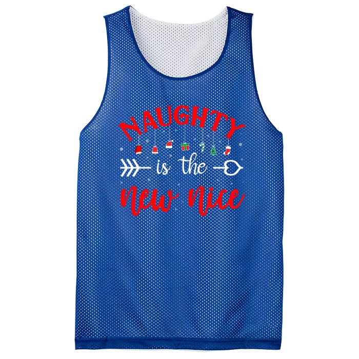 Naughty Is The New Nice Funny Gift Mesh Reversible Basketball Jersey Tank