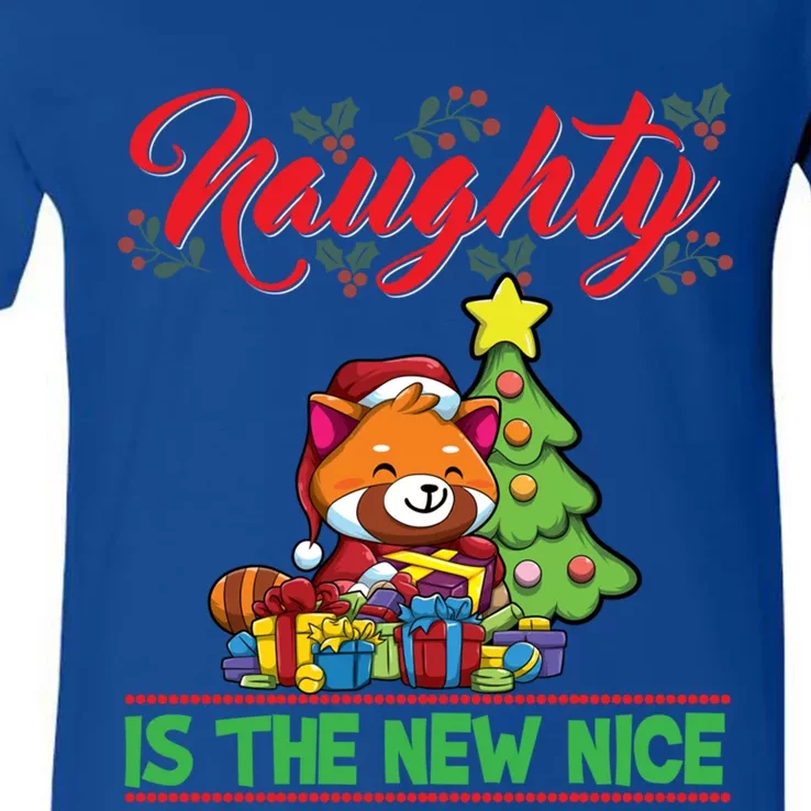 Naughty Is The New Nice Christmas Santa Xmas Gift V-Neck T-Shirt