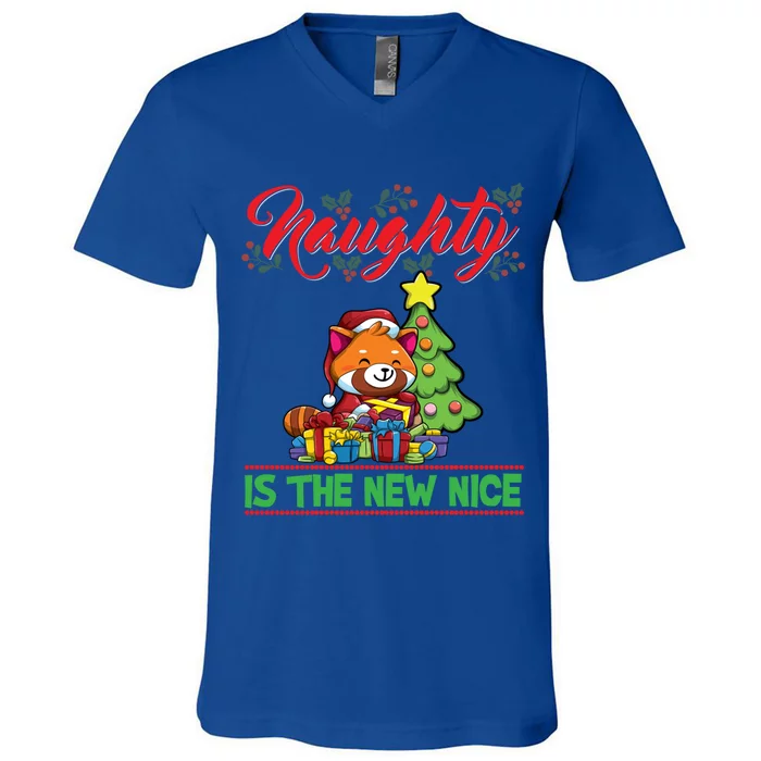 Naughty Is The New Nice Christmas Santa Xmas Gift V-Neck T-Shirt