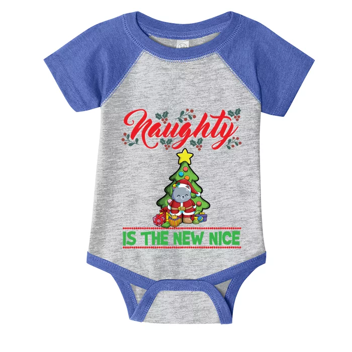 Naughty Is The New Nice Christmas Santa Xmas Gift Infant Baby Jersey Bodysuit