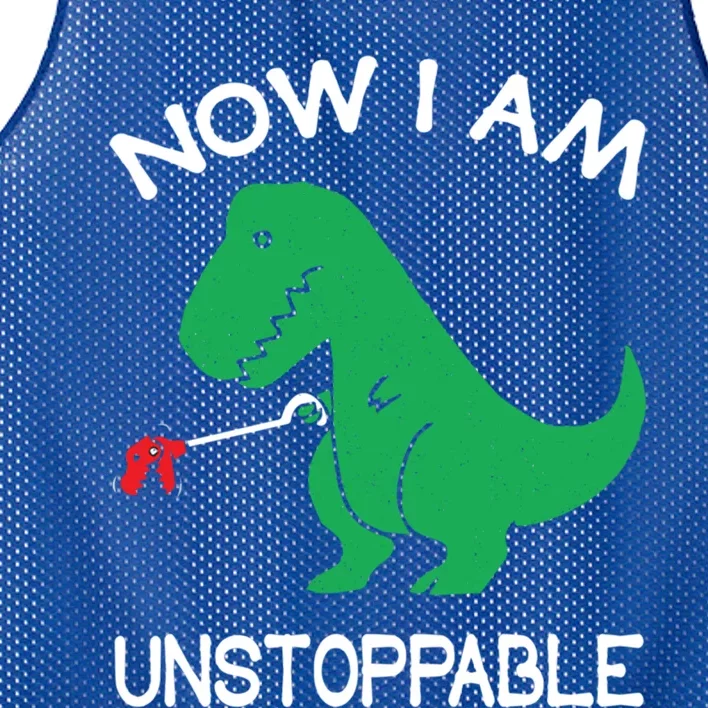 Now IM Unstoppable Funny Trex Dinosaur Meaningful Gift Mesh Reversible Basketball Jersey Tank