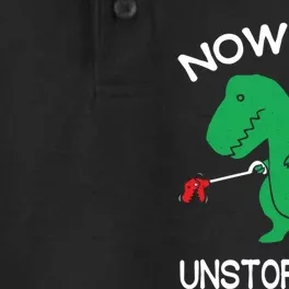 Now I'm Unstoppable - Funny T-Rex Dinosaur Dry Zone Grid Performance Polo