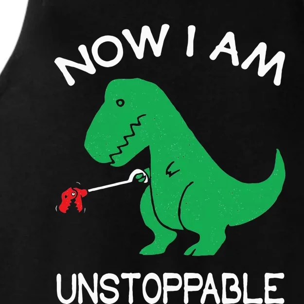 Now I'm Unstoppable Funny TRex Dinosaur Ladies Tri-Blend Wicking Tank