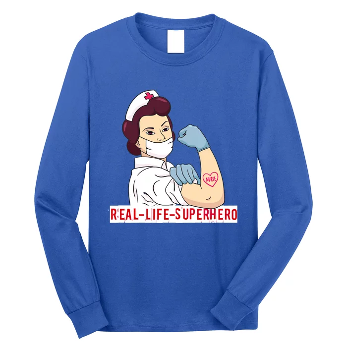 Nurse In Uniform Real Life Superhero Thank You Nurses Cute Gift Long Sleeve Shirt