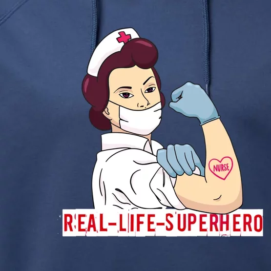 Nurse In Uniform Real Life Superhero Thank You Nurses Cute Gift Performance Fleece Hoodie