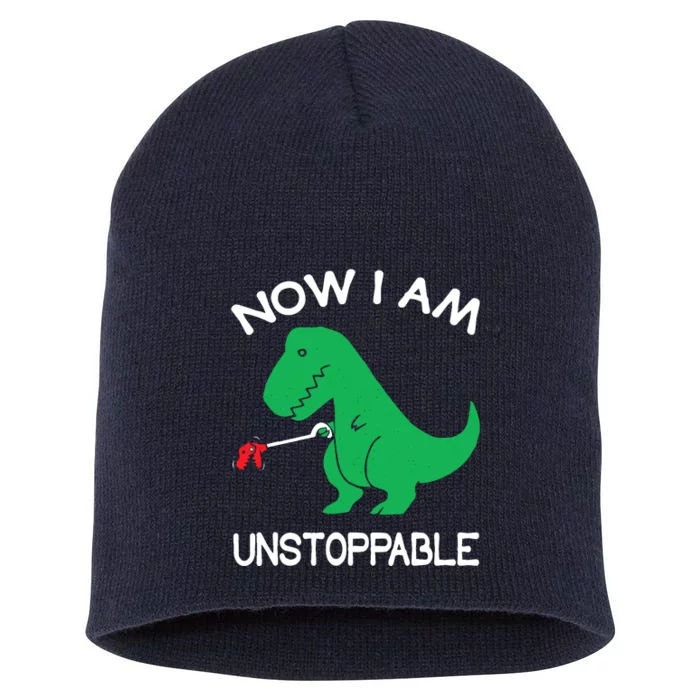 Now IM Unstoppable Funny Trex Dinosaur Short Acrylic Beanie