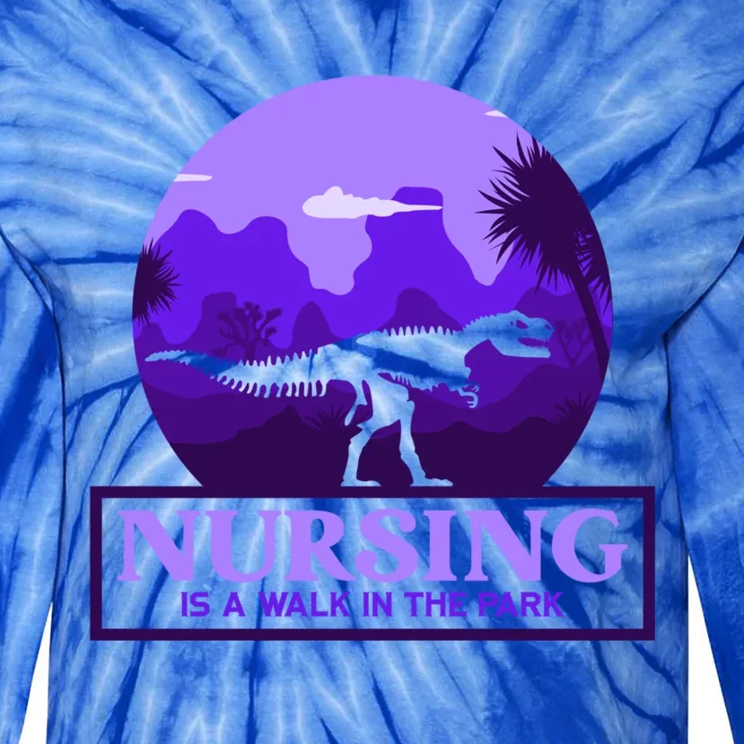 Nursing Is Walking Park Nurse School Nurse Day Gift Tie-Dye Long Sleeve Shirt