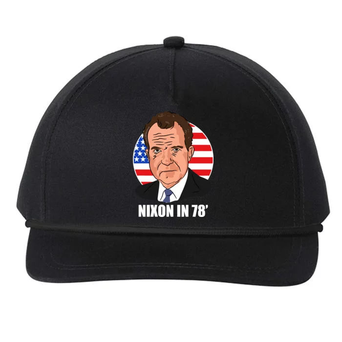 Nixon In 78' President USA Flag Snapback Five-Panel Rope Hat