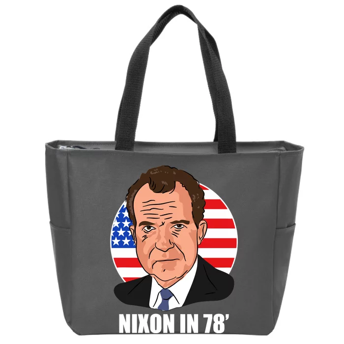 Nixon In 78' President USA Flag Zip Tote Bag