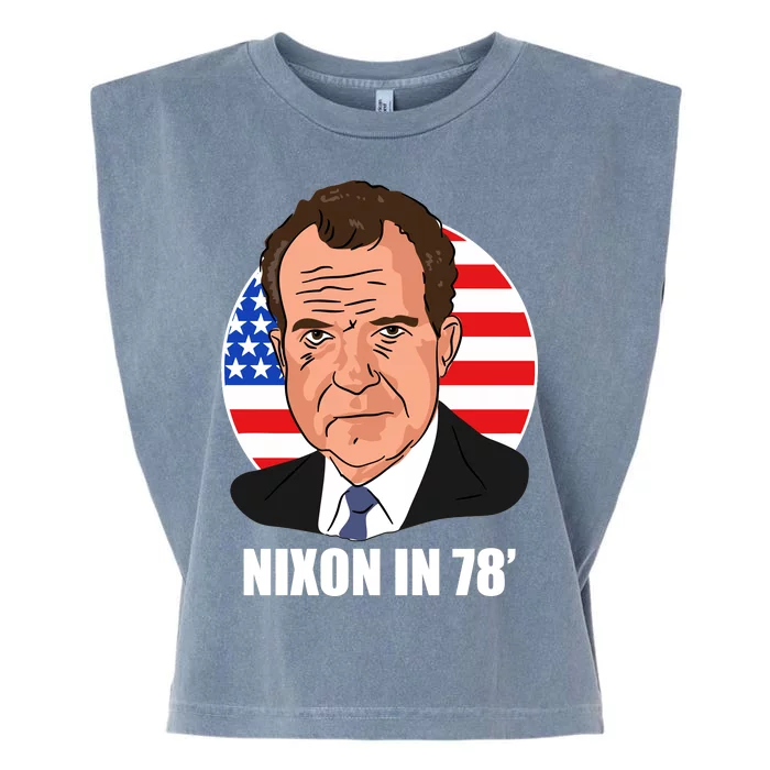 Nixon In 78' President USA Flag Garment-Dyed Women's Muscle Tee