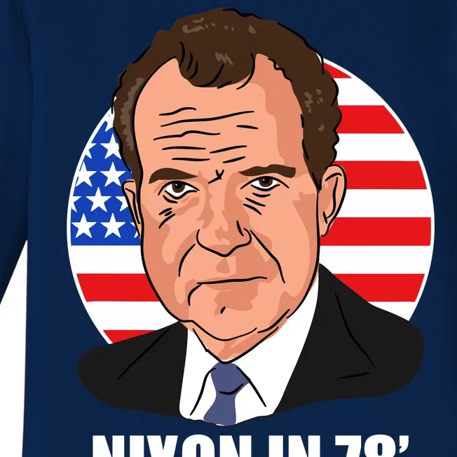 Nixon In 78' President USA Flag Baby Long Sleeve Bodysuit