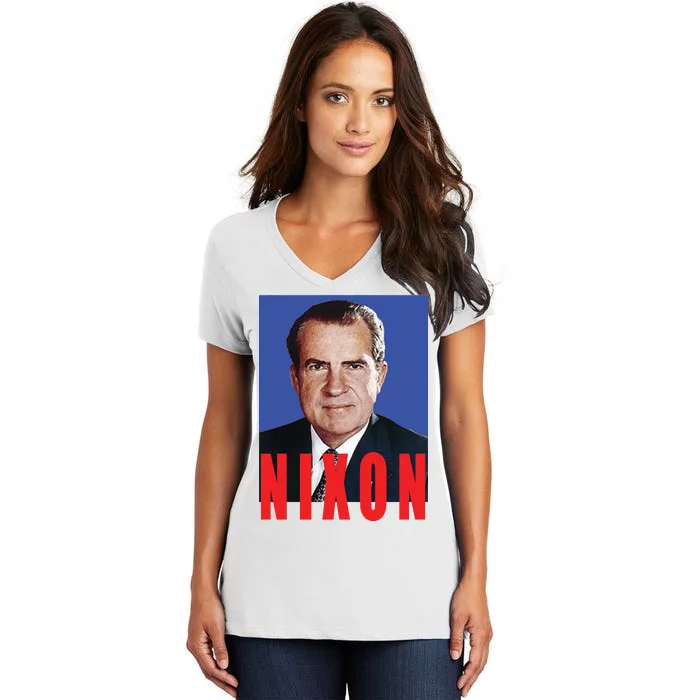 Nixon Poster Women's V-Neck T-Shirt