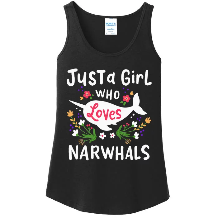 Narwhal Just A Girl Who Loves Narwhals Cute Gift Ladies Essential Tank