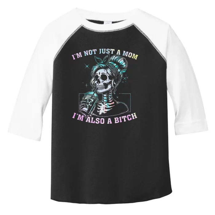 Not Just A Mom Also A Badass Skull Tie Dye Toddler Fine Jersey T-Shirt