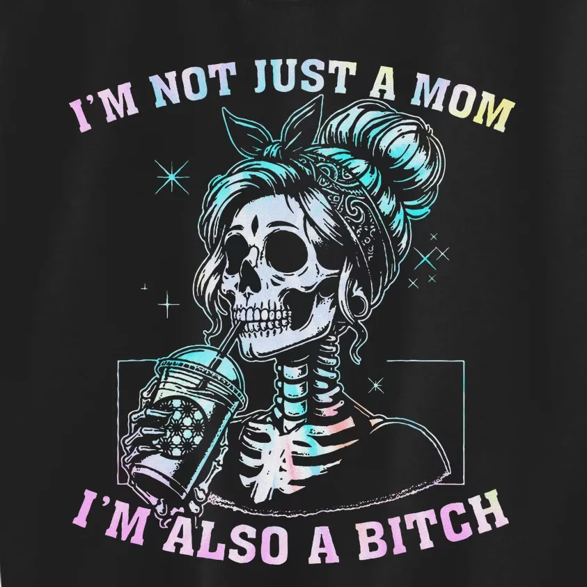 Not Just A Mom Also A Badass Skull Tie Dye Kids Sweatshirt