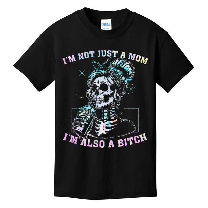 Not Just A Mom Also A Badass Skull Tie Dye Kids T-Shirt