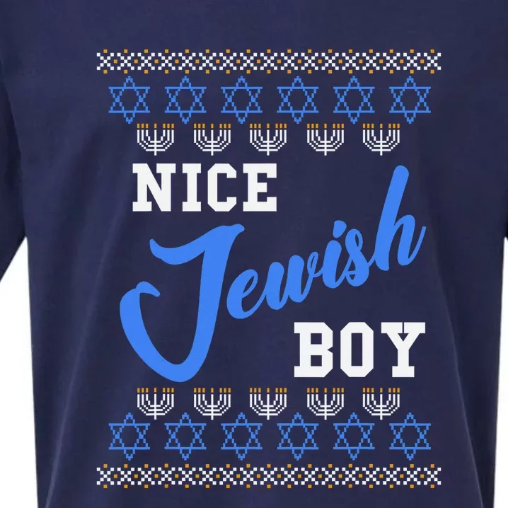 Nice Jewish Boy Hanukkah Jew Chanukah Menorah Sueded Cloud Jersey T-Shirt