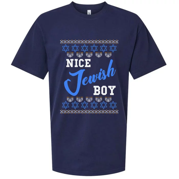 Nice Jewish Boy Hanukkah Jew Chanukah Menorah Sueded Cloud Jersey T-Shirt