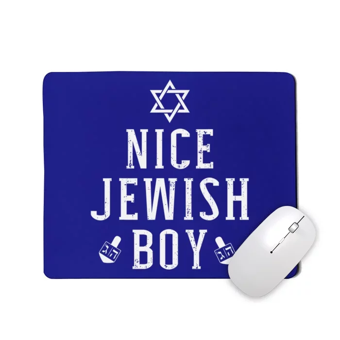 Nice Jewish Boy With Dreidel For Hanukkah Funny Menorah Mousepad