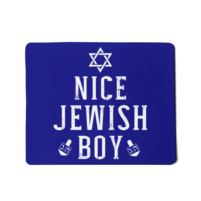 Nice Jewish Boy With Dreidel For Hanukkah Funny Menorah Mousepad