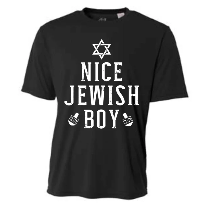 Nice Jewish Boy With Dreidel For Hanukkah Or Bar Mitzvah Cooling Performance Crew T-Shirt