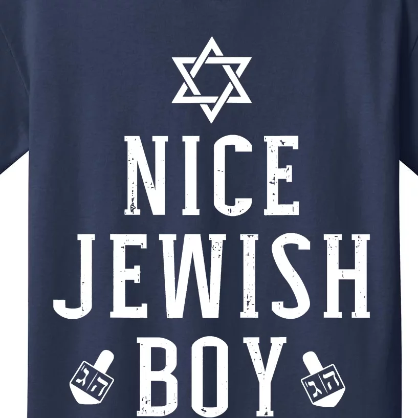 Nice Jewish Boy With Dreidel For Hanukkah Or Bar Mitzvah Kids T-Shirt