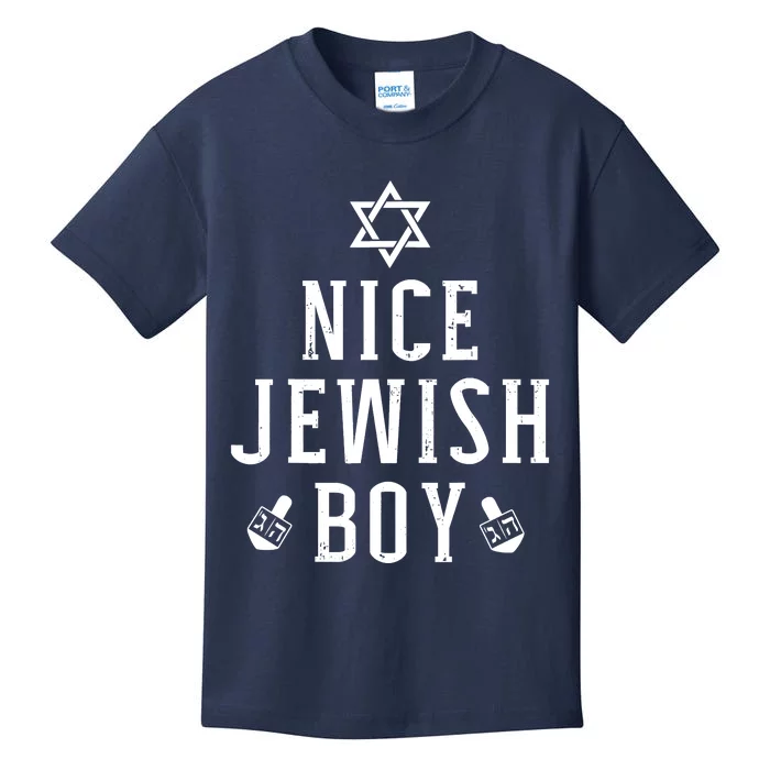 Nice Jewish Boy With Dreidel For Hanukkah Or Bar Mitzvah Kids T-Shirt