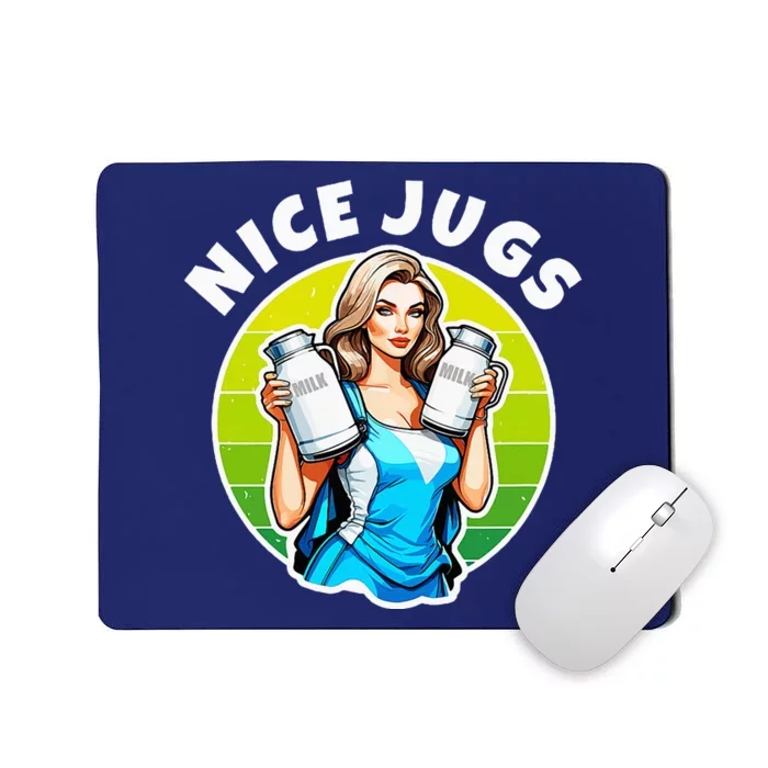 Nice Jugs. Cheerleader Milkmaid. Pitcher Holding Fun Mousepad