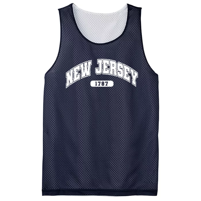 New Jersey Collegiate Style 1787 Mesh Reversible Basketball Jersey Tank