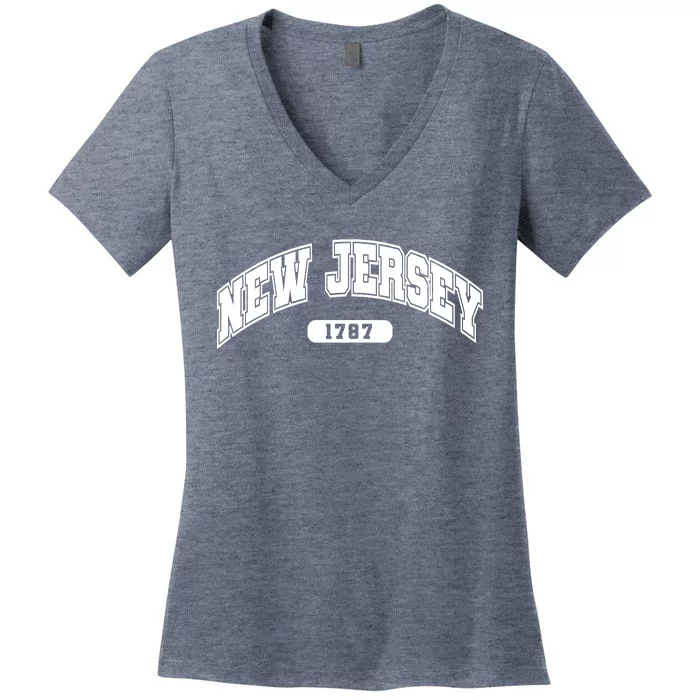 New Jersey Collegiate Style 1787 Women's V-Neck T-Shirt