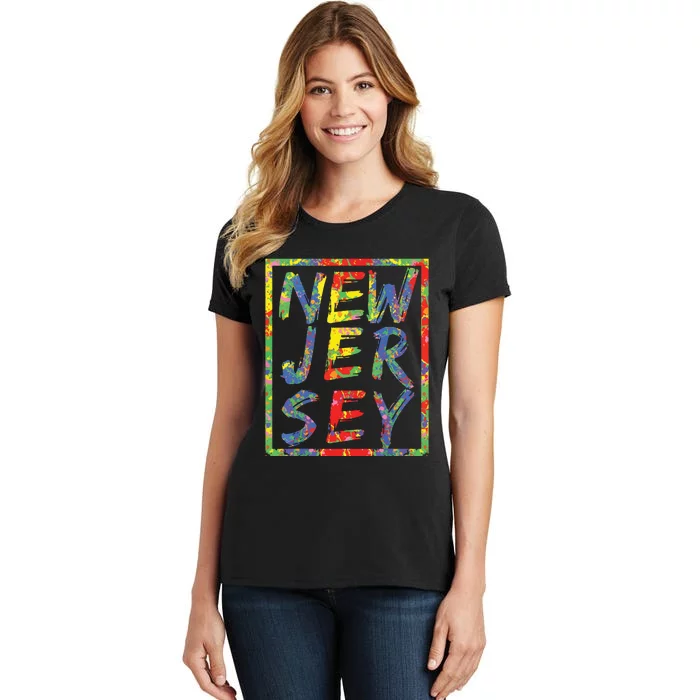 New Jersey Colorful Box State Pride Rainbow Gift New Jersey Women's T-Shirt